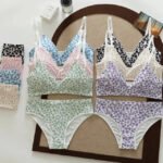 Daily Wear Comfort Collection Lightly Padded Leaf Design Bra and Matching Panty Set