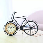 Vintage Antique-Style Metal Bicycle Decor Clock Timepiece with Retro Charm