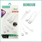 SOVO SC-501 Soft Silicone 45W Quick Charge 3-In-2 PD Cable