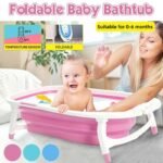 Foldable Baby Bathtub Temperature Sensing Infant Bath Tub Widen Thicken Shower Tub